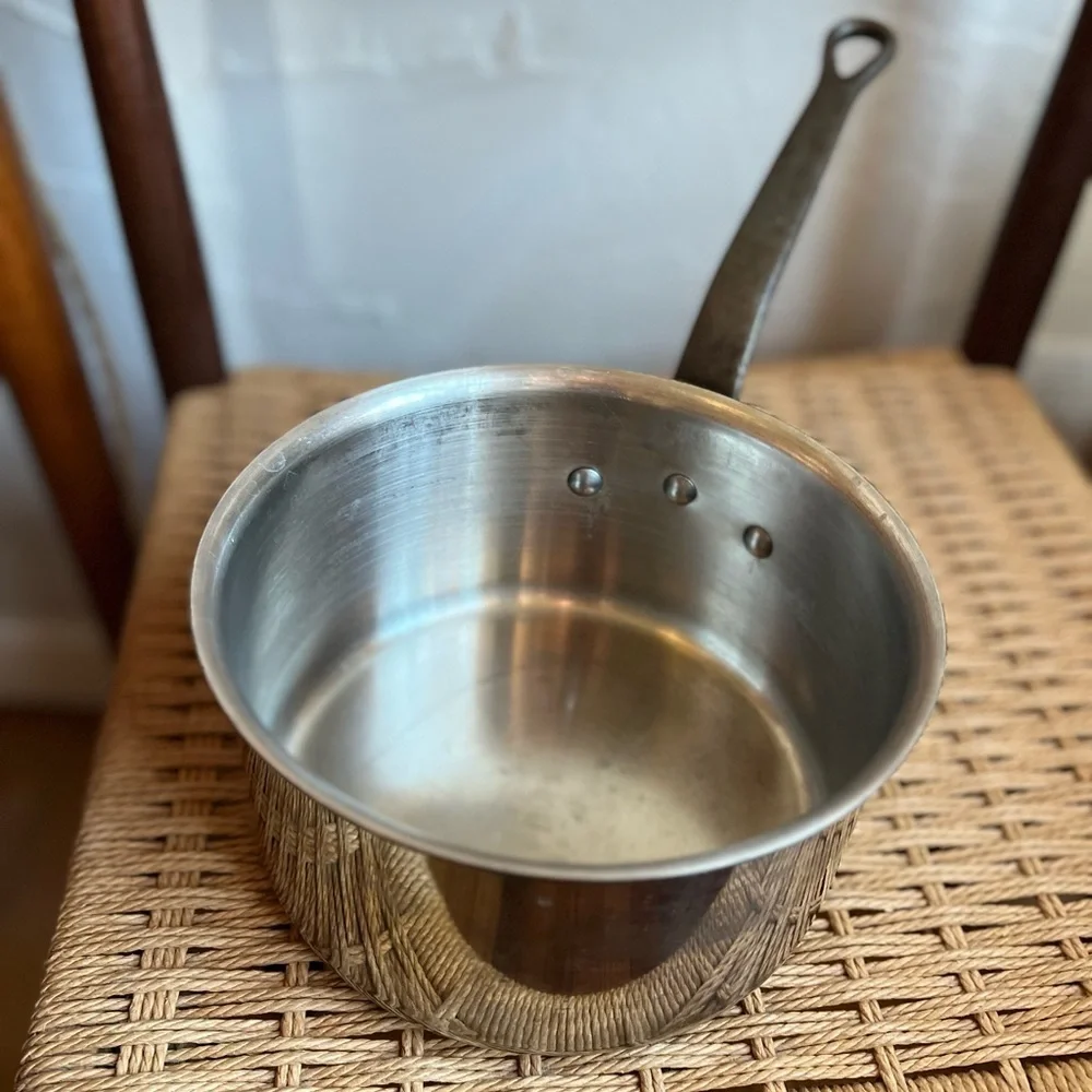 Vintage French Aluminum Saucepan Made in France | Iron Handle | Bistro Cookware